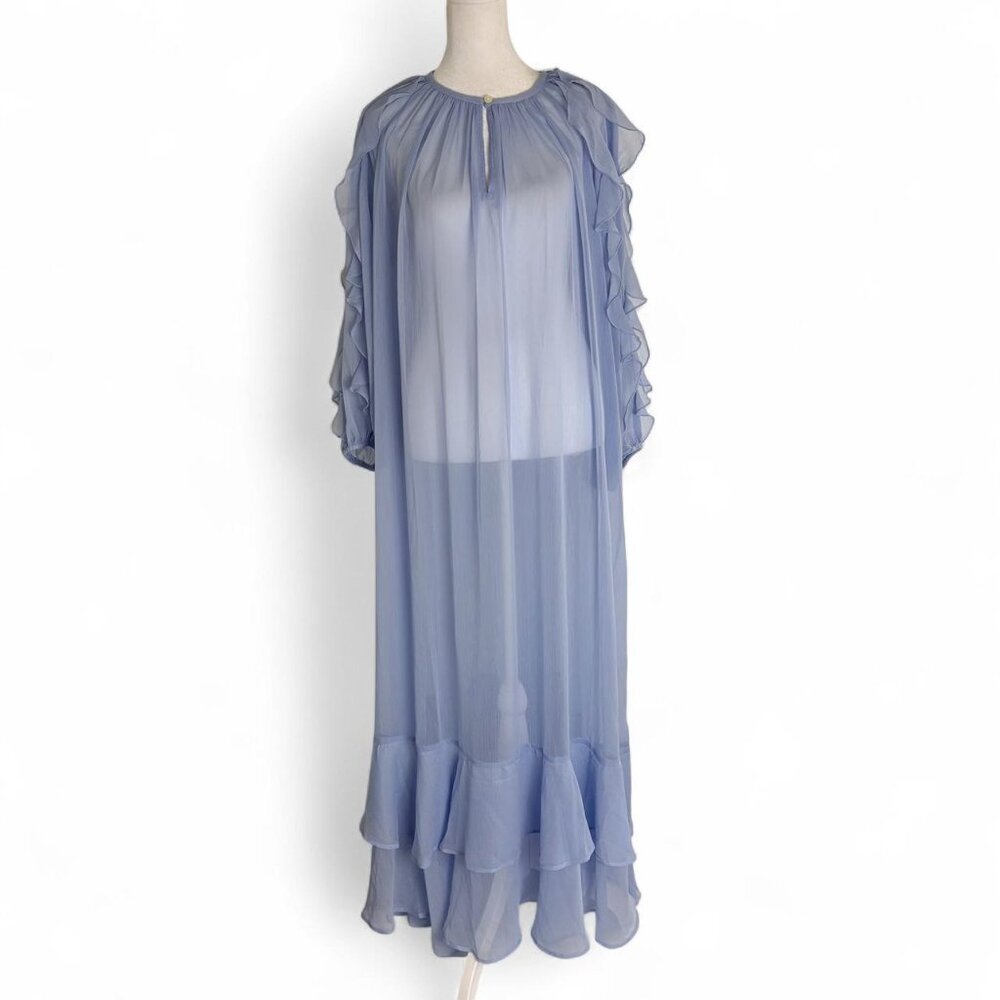 LOFT Petites Sheer Maxi Dress in Periwinkle Blue – XL Petite (NWT)